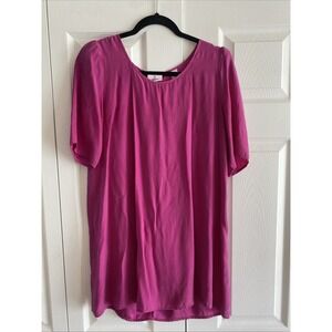 Yellow is Gold Anthropologie Medium Sunshine Shadow Purple Silk Mini Dress